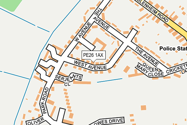 PE26 1AX map - OS OpenMap – Local (Ordnance Survey)