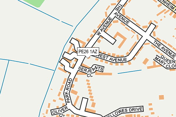 PE26 1AZ map - OS OpenMap – Local (Ordnance Survey)