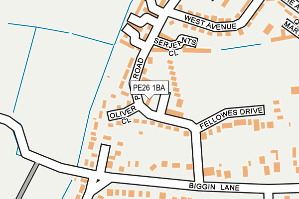 PE26 1BA map - OS OpenMap – Local (Ordnance Survey)