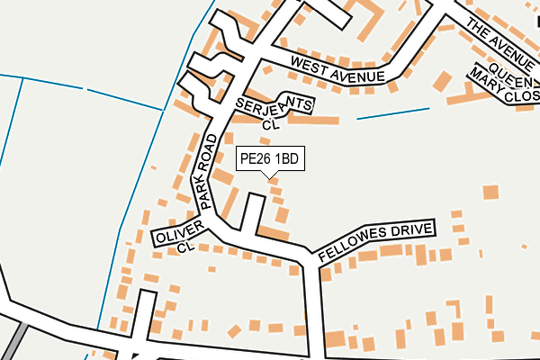 PE26 1BD map - OS OpenMap – Local (Ordnance Survey)