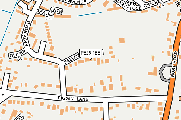 PE26 1BE map - OS OpenMap – Local (Ordnance Survey)