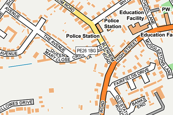 PE26 1BG map - OS OpenMap – Local (Ordnance Survey)