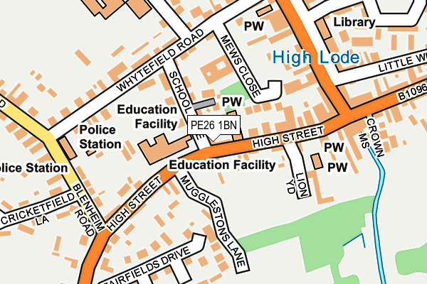 PE26 1BN map - OS OpenMap – Local (Ordnance Survey)
