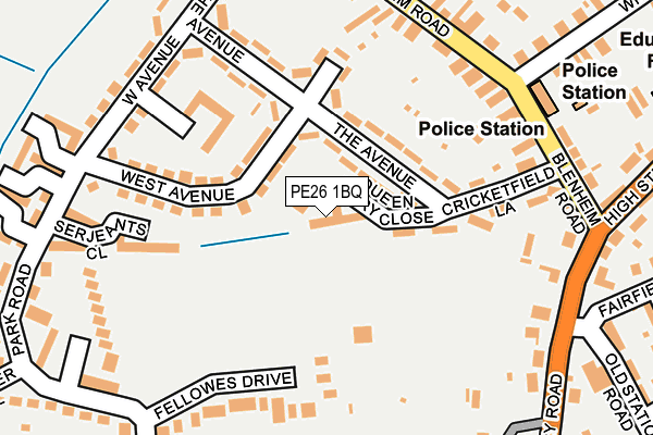PE26 1BQ map - OS OpenMap – Local (Ordnance Survey)