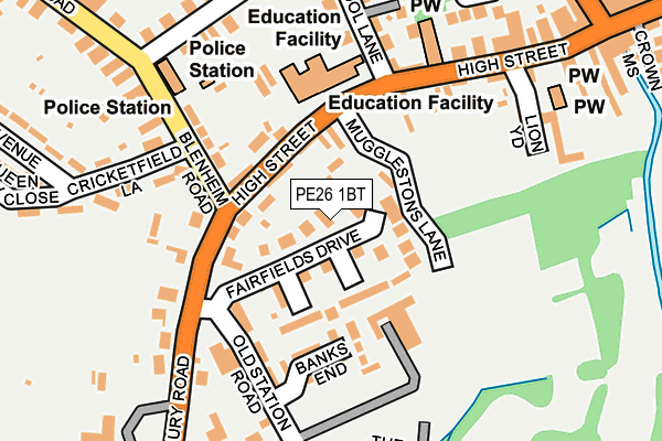 PE26 1BT map - OS OpenMap – Local (Ordnance Survey)