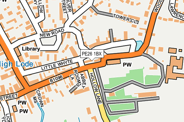 PE26 1BX map - OS OpenMap – Local (Ordnance Survey)