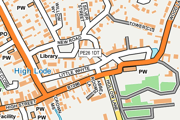 PE26 1DT map - OS OpenMap – Local (Ordnance Survey)