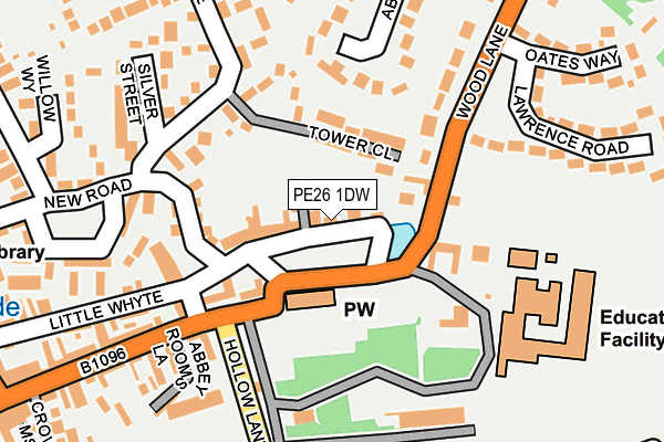 PE26 1DW map - OS OpenMap – Local (Ordnance Survey)