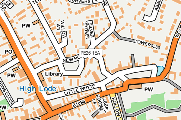 PE26 1EA map - OS OpenMap – Local (Ordnance Survey)