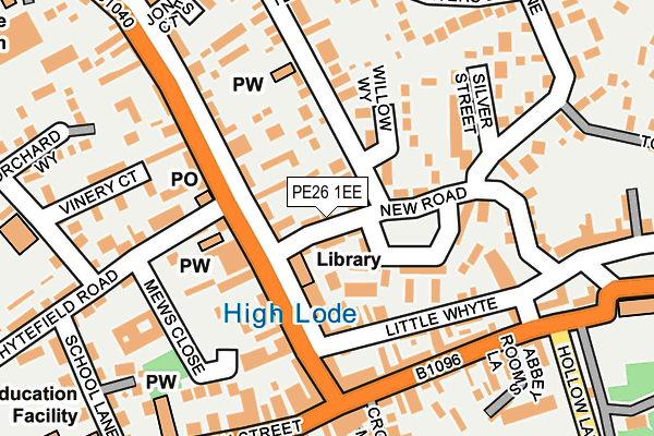 PE26 1EE map - OS OpenMap – Local (Ordnance Survey)