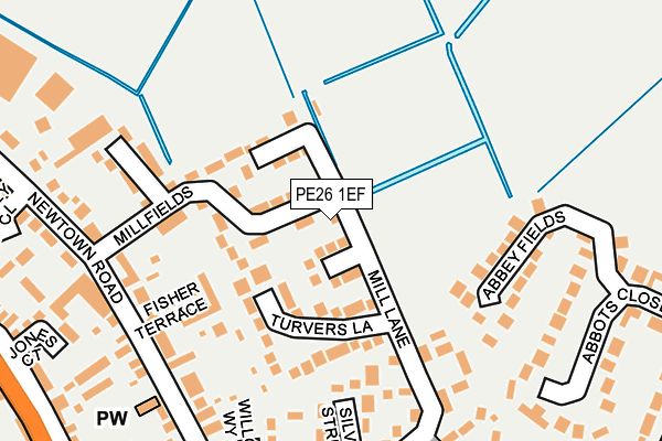 PE26 1EF map - OS OpenMap – Local (Ordnance Survey)