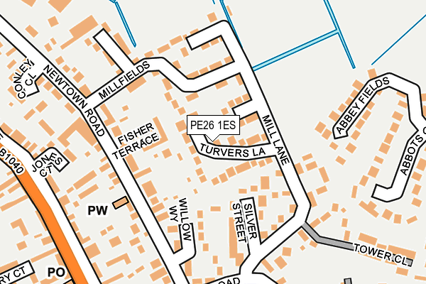 PE26 1ES map - OS OpenMap – Local (Ordnance Survey)