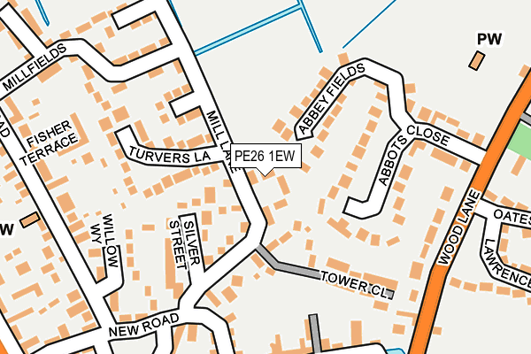PE26 1EW map - OS OpenMap – Local (Ordnance Survey)