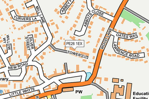 PE26 1EX map - OS OpenMap – Local (Ordnance Survey)