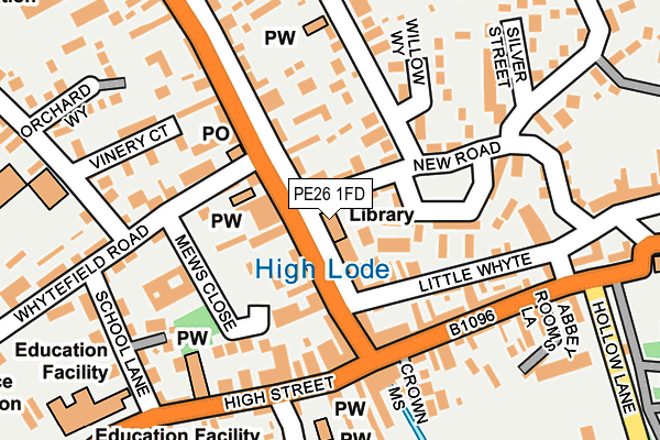 PE26 1FD map - OS OpenMap – Local (Ordnance Survey)