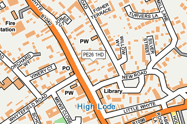 PE26 1HD map - OS OpenMap – Local (Ordnance Survey)