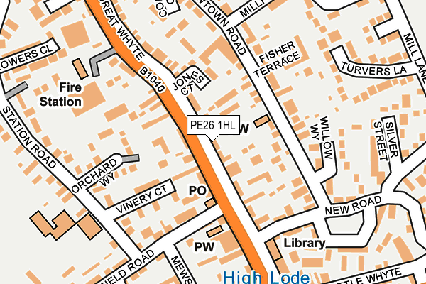 PE26 1HL map - OS OpenMap – Local (Ordnance Survey)