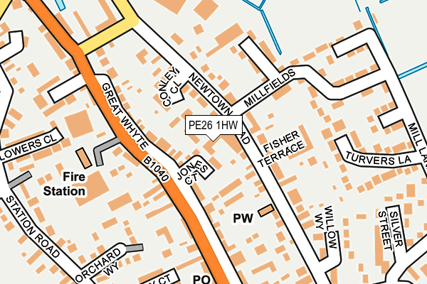 PE26 1HW map - OS OpenMap – Local (Ordnance Survey)