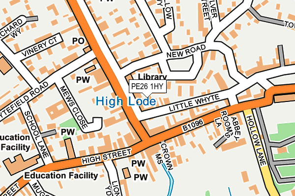 PE26 1HY map - OS OpenMap – Local (Ordnance Survey)