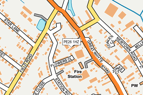 PE26 1HZ map - OS OpenMap – Local (Ordnance Survey)