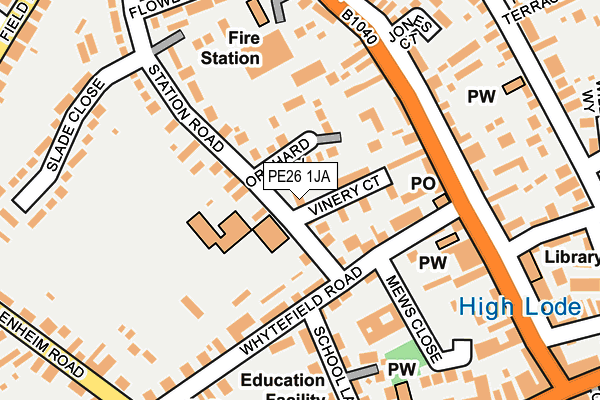 PE26 1JA map - OS OpenMap – Local (Ordnance Survey)
