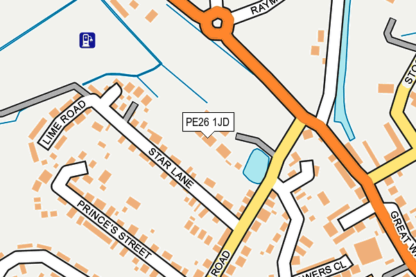 PE26 1JD map - OS OpenMap – Local (Ordnance Survey)