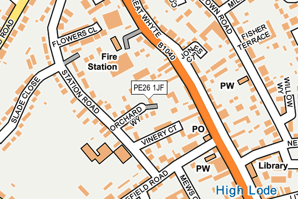 PE26 1JF map - OS OpenMap – Local (Ordnance Survey)