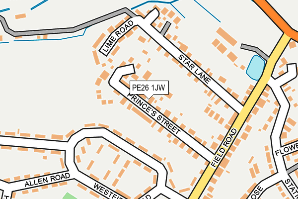 PE26 1JW map - OS OpenMap – Local (Ordnance Survey)