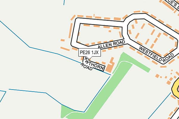 PE26 1JX map - OS OpenMap – Local (Ordnance Survey)