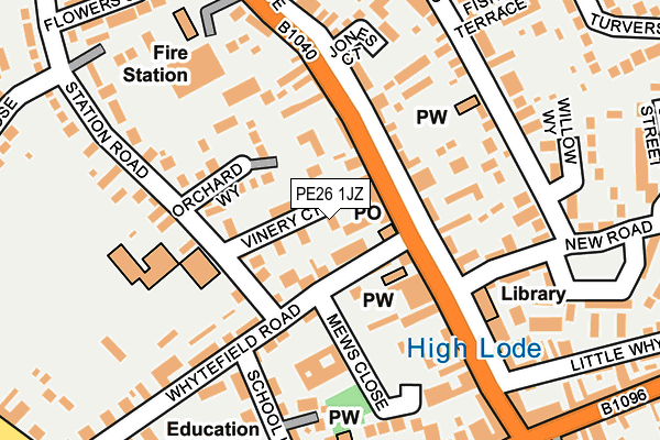 PE26 1JZ map - OS OpenMap – Local (Ordnance Survey)