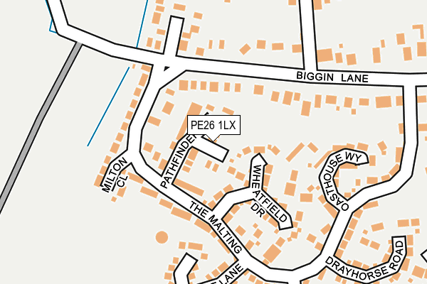 PE26 1LX map - OS OpenMap – Local (Ordnance Survey)