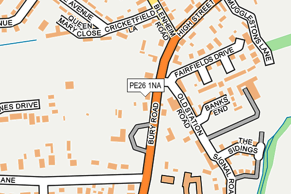 PE26 1NA map - OS OpenMap – Local (Ordnance Survey)