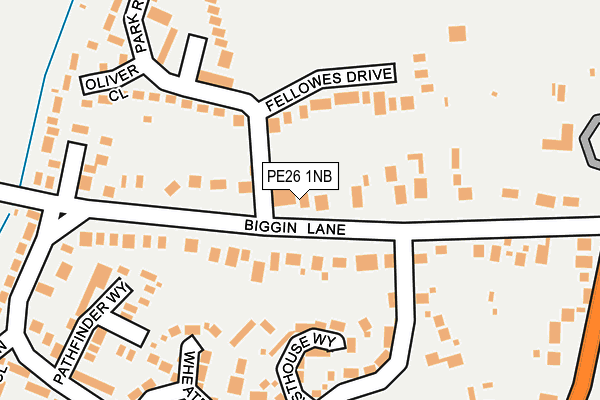 PE26 1NB map - OS OpenMap – Local (Ordnance Survey)