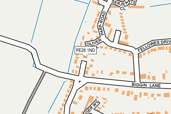 PE26 1ND map - OS OpenMap – Local (Ordnance Survey)