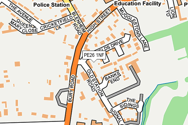 PE26 1NF map - OS OpenMap – Local (Ordnance Survey)