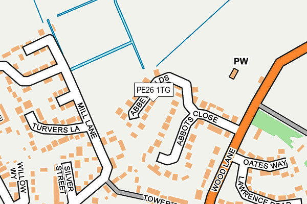PE26 1TG map - OS OpenMap – Local (Ordnance Survey)