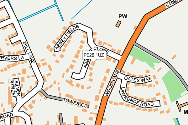 PE26 1UZ map - OS OpenMap – Local (Ordnance Survey)