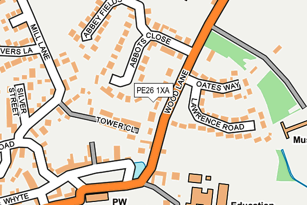 PE26 1XA map - OS OpenMap – Local (Ordnance Survey)