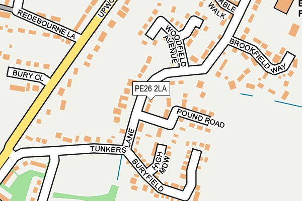 PE26 2LA map - OS OpenMap – Local (Ordnance Survey)