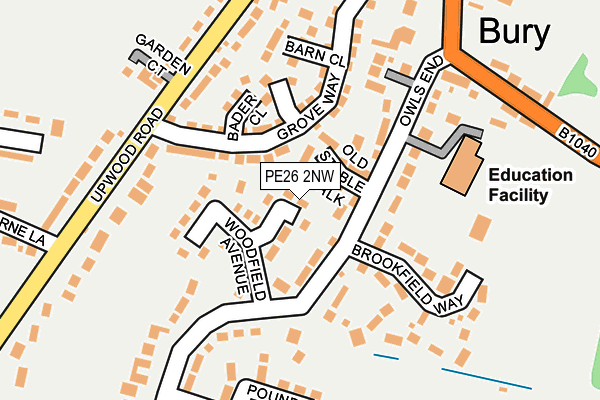 PE26 2NW map - OS OpenMap – Local (Ordnance Survey)