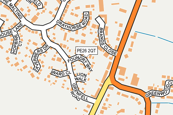 PE26 2QT map - OS OpenMap – Local (Ordnance Survey)