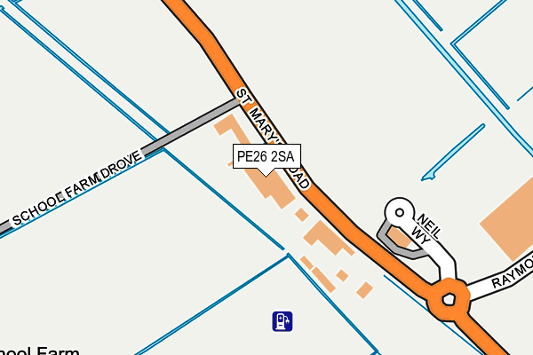 PE26 2SA map - OS OpenMap – Local (Ordnance Survey)