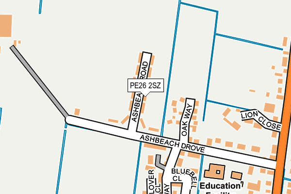 PE26 2SZ map - OS OpenMap – Local (Ordnance Survey)