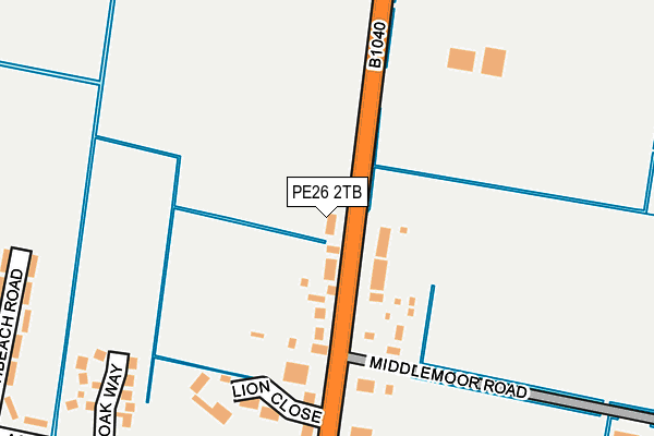 PE26 2TB map - OS OpenMap – Local (Ordnance Survey)