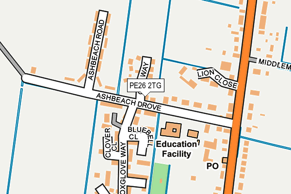 PE26 2TG map - OS OpenMap – Local (Ordnance Survey)