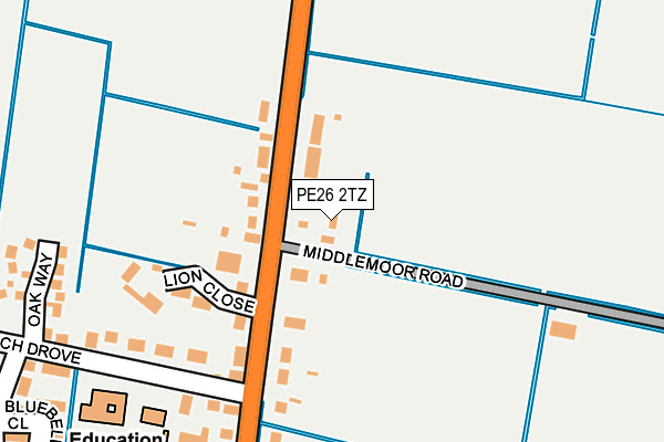 PE26 2TZ map - OS OpenMap – Local (Ordnance Survey)