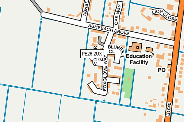 PE26 2UX map - OS OpenMap – Local (Ordnance Survey)