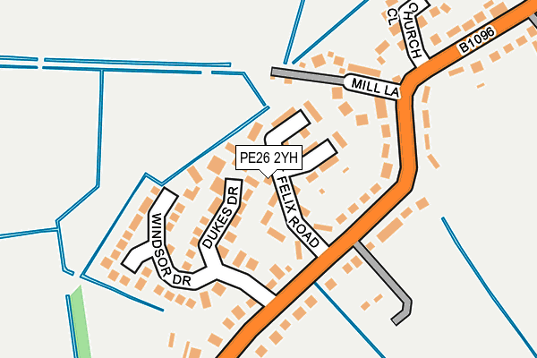 PE26 2YH map - OS OpenMap – Local (Ordnance Survey)