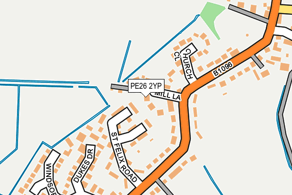 PE26 2YP map - OS OpenMap – Local (Ordnance Survey)