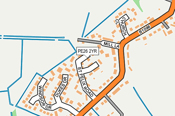 PE26 2YR map - OS OpenMap – Local (Ordnance Survey)